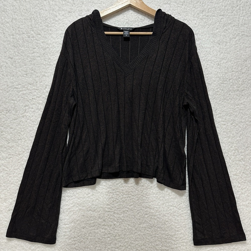 Athleta Women's Mahogany Heather Brown Harmony Pose Hoodie‎ Sweatshirt Size M